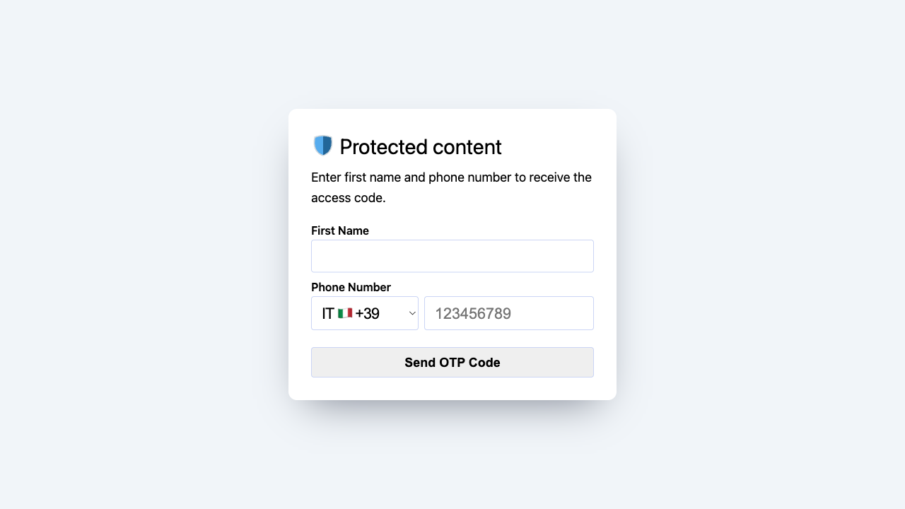 Default Access Guard modal